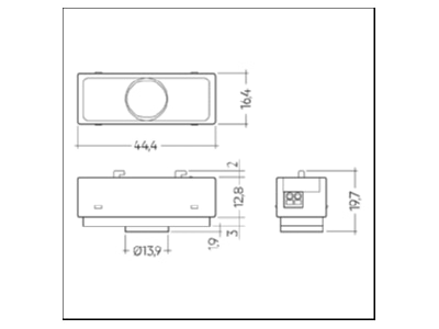 Dimensional drawing Zumtobel MSensor G3  28002384 System component for lighting control MSensor G3 28002384