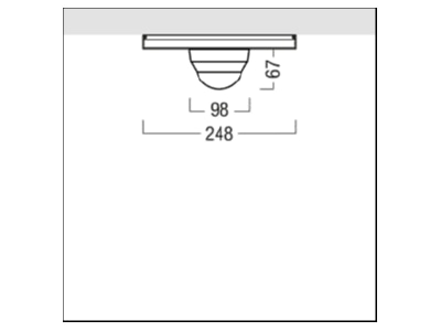 Dimensional drawing Zumtobel PST TEC GP SR Movement sensor for luminaires