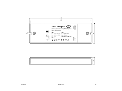 Mazeichnung EVN DALD35010VS DALI Dimmer Empfaenger inkl  Netzgeraet