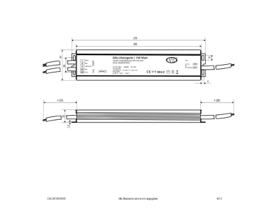 Mazeichnung EVN DALD6724100VS DALI Dimmer Empfaenger inkl  Netzgeraet