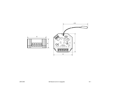 Dimensional drawing EVN ZBPD23400 Controller for luminaires