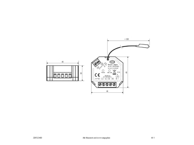 Mazeichnung EVN ZBPD23400 Zigbee Dimm Aktor 100 240V