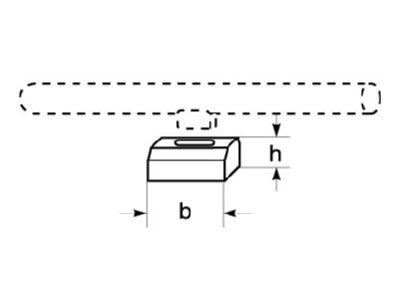 Line drawing Radium RAL1 HOLDER S14D Plug in lamp holder S14d