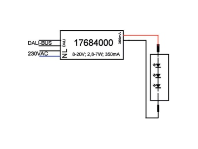 Ma�zeichnung Brumberg 17684010 LED Konverter 350 mA 2 8 7 W  DALI