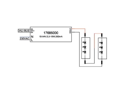 Ma�zeichnung Brumberg 17685010 LED Konverter 350 mA 3 5 18W  DALI