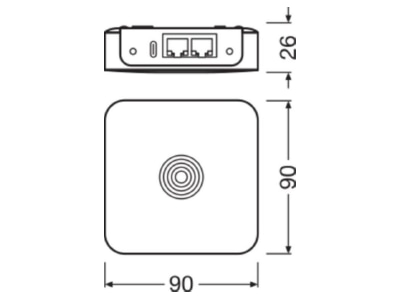 Dimensional drawing LEDVANCE VIVARES ZB CONTROL Control unit for lighting control