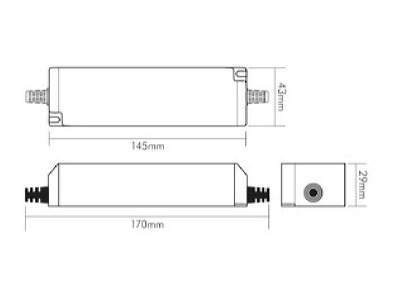 Mazeichnung Nobile 8970441050 LED Betriebsgeraet 1050mA 1 10V dim     Aktionsartikel