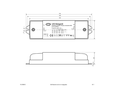 Mazeichnung EVN PLD3560VS LED Netzgeraet 350mA 600mA