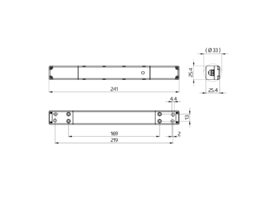 Dimensional drawing BEG PS DALI LINK DE weiss Power supply for bus system 120mA   Power supply DALI LINK 