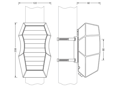 Dimensional drawing Siteco 5EA3BS01 Light control system component