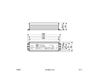 Mazeichnung EVN K48050 48V DC LED Netzgeraet
