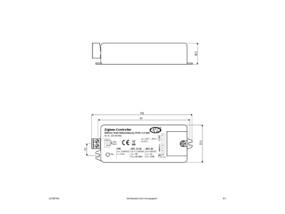 Dimensional drawing EVN ZB12481X8A Controller for luminaires