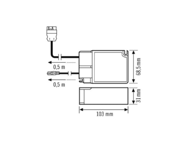 Dimensional drawing ESYLUX EQ10127809 Controller for luminaires