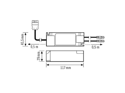 Dimensional drawing ESYLUX EQ10127823 Controller for luminaires