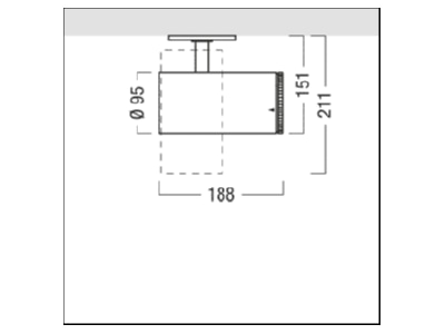 Ma�zeichnung Zumtobel V2 M 1500   62923278 LED Strahler 930  schwarz