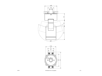 Dimensional drawing EVN 635 414 Downlight spot floodlight 1x0   35W