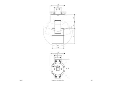 Dimensional drawing EVN 635 214 Downlight spot floodlight 1x0   35W
