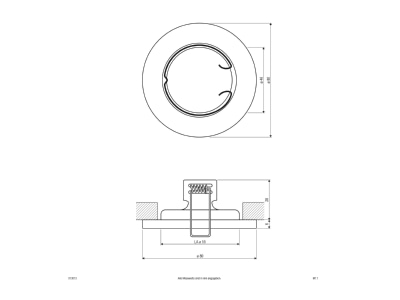 Dimensional drawing EVN 513 013 chr sat Downlight spot floodlight