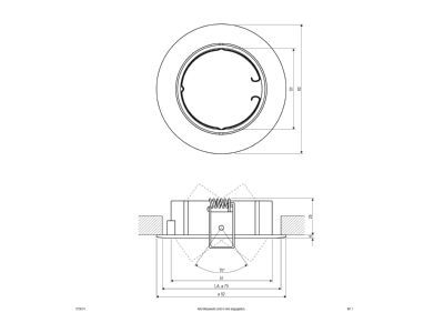 Dimensional drawing EVN 515 014 chr mt Downlight spot floodlight
