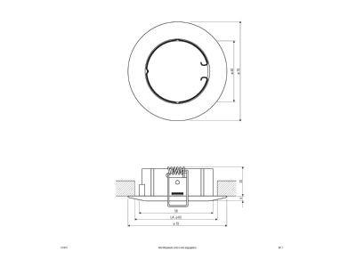 Dimensional drawing EVN 514 011 chr Downlight spot floodlight