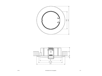 Dimensional drawing EVN 514 014 chr mt Downlight spot floodlight