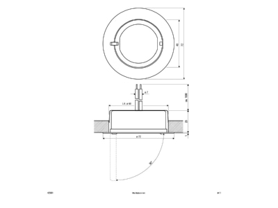 Mazeichnung EVN 425 001 ws NV Moebeleinbauleuchte 20W 12V IP20