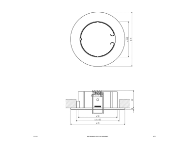 Dimensional drawing EVN 511 014 alu mt Downlight spot floodlight