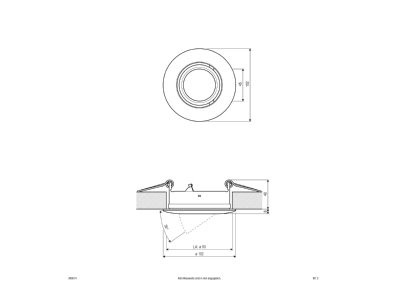 Dimensional drawing EVN 509 014 chr mt Recessed light 50W 12V  509 014 chrome matt