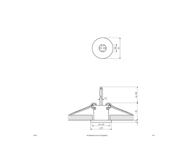 Dimensional drawing EVN 421 011 chr Downlight spot floodlight