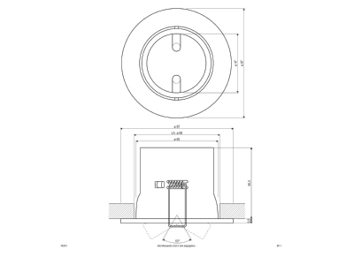 Dimensional drawing EVN 753 011 chr Downlight spot floodlight