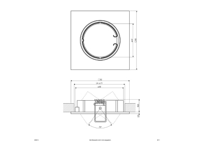 Dimensional drawing EVN 646 013 chr sat Downlight spot floodlight