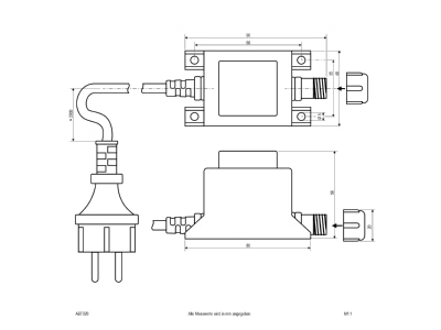 Dimensional drawing EVN ABT 020 Transformer LV lamp 10   20W
