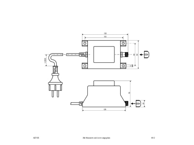 Dimensional drawing EVN ABT 105 Transformer LV lamp 53   105W