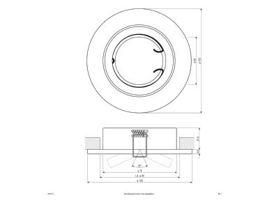 Mazeichnung EVN 527 013 chr sat EB Leuchte 50W 230V IP20