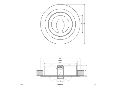Mazeichnung EVN 618 014 alu NV EB Leuchte 50W 12V IP20
