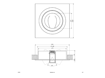 Mazeichnung EVN 618 414 alu NV EB Leuchte 50W 12V IP20