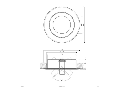 Mazeichnung EVN 698 014 alu EB Strahler Aluminium 50W 12V