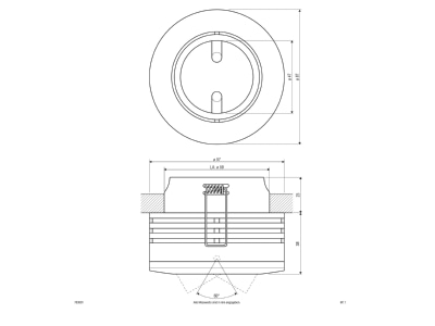 Mazeichnung EVN 753 601 ws NV Halbeinbauleuchte 50W IP20