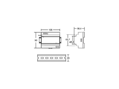 Dimensional drawing Brumberg 17260000 LED power supply 24V 1 150W