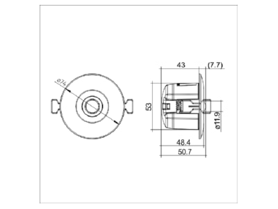 Dimensional drawing Zumtobel basicDIM  28004641 System component for lighting control basicDIM 28004641