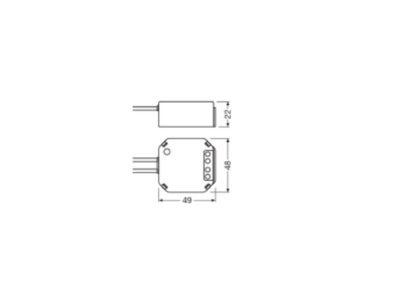 Dimensional drawing Ledvance FL CUFLUSHM DALI 2TW Controller for luminaires