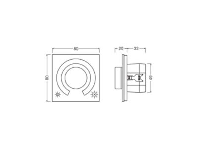 Dimensional drawing Ledvance MCU SELECT DALI 2 System component for lighting control
