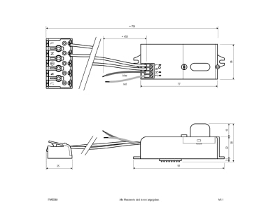 Dimensional drawing EVN FW65BM Accessory for luminaires