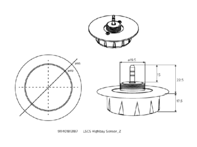 Dimensional drawing Philips Licht LSCS Highb  75383999 Multi sensor for lighting control LSCS Highb 75383999