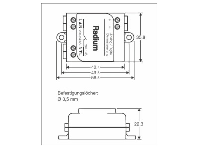 Line drawing Radium LMBA4952 Controller unit for lighting control