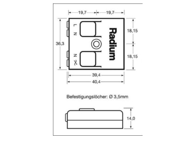Line drawing Radium LMBA4953 Bluetooth Control Unit 