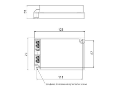 Dimensional drawing Ledvance OT 75  4062172218993 LED driver OT 75 4062172218993