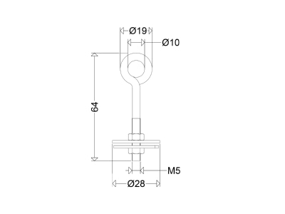Dimensional drawing Schuch 183 H Accessory for luminaires