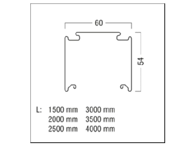 Dimensional drawing Zumtobel TECTON T 2500 SR Support profile light line system 2501mm