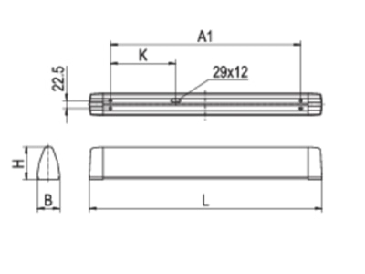 Strichzeichnung Ridi Leuchten SPN R1X055 15ND LED Spiegelleuchte